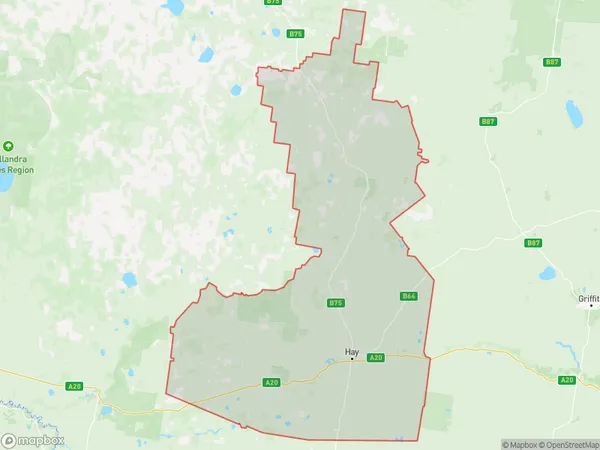 Hay, New South Wales Polygon Area Map