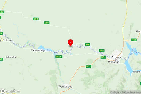 Upper Murray exc. Albury, New South Wales Region Map