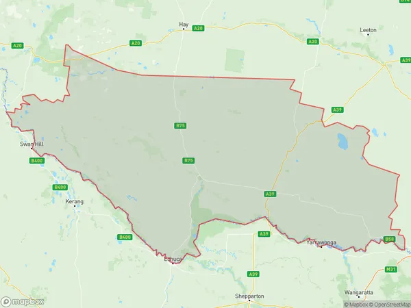 Upper Murray exc. Albury, New South Wales Polygon Area Map