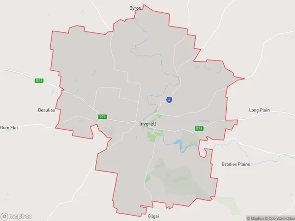 Postal Code 2360 Regions Map for Inverell