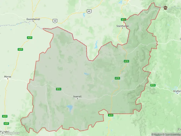 Inverell Tenterfield, New South Wales Polygon Area Map