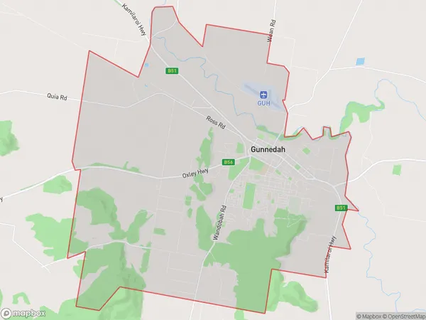 AU PostCode 2380 Suburbs Map for Gunnedah