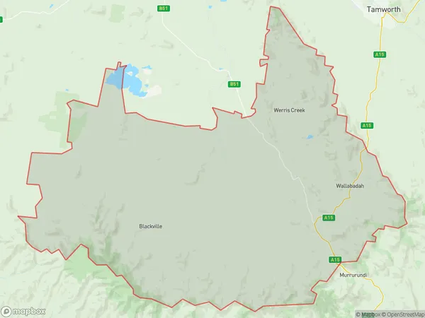 AU PostCode 2342 Suburbs Map for Quirindi