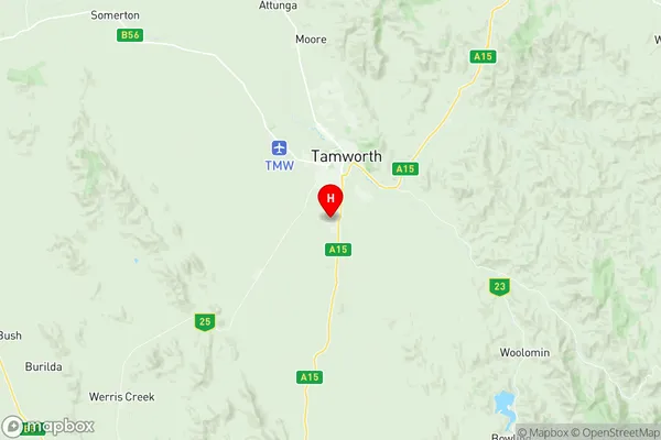 Tamworth East, New South Wales Region Map