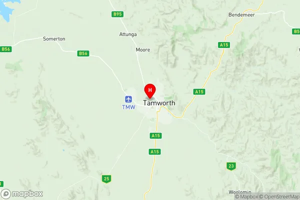 Tamworth West, New South Wales Region Map