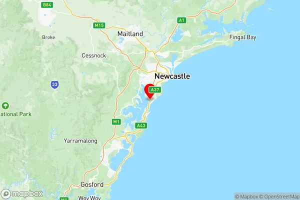 Lake Macquarie East, New South Wales Region Map
