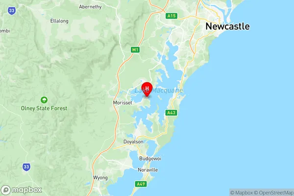 Bonnells Bay Silverwater, New South Wales Region Map