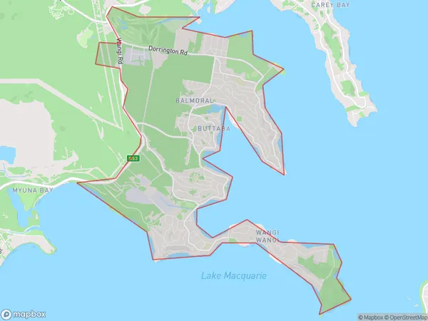 ZipCode 2267 Areas Map for Wangi Wangi - Rathmines