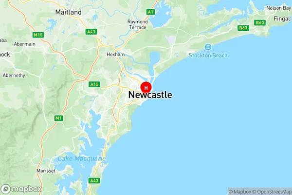 Newcastle Cooks Hill, New South Wales Region Map