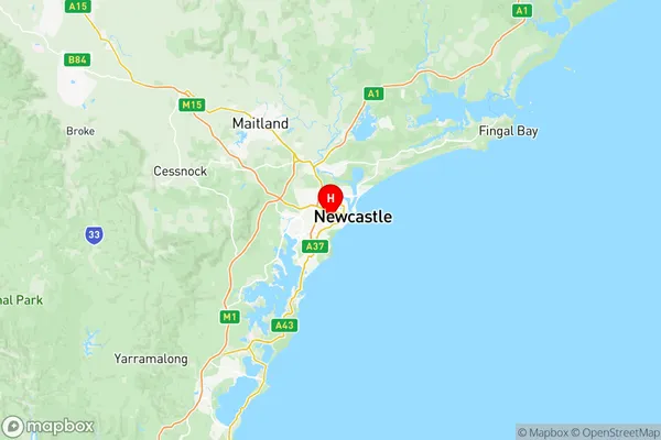 Newcastle, New South Wales Region Map