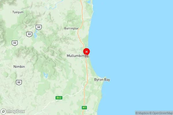 Brunswick Heads Ocean Shores, New South Wales Region Map