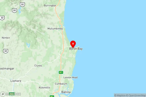 Byron Bay, New South Wales Region Map