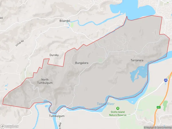 Postal Code 2486 Regions Map for Terranora - North Tumblegum