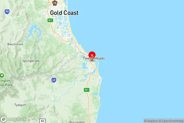 Tweed Heads South, New South Wales Region Map
