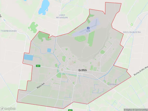 AU PostCode 2680 Suburbs Map for Griffith (NSW)