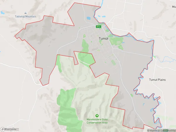 Tumut, New South Wales Polygon Area Map