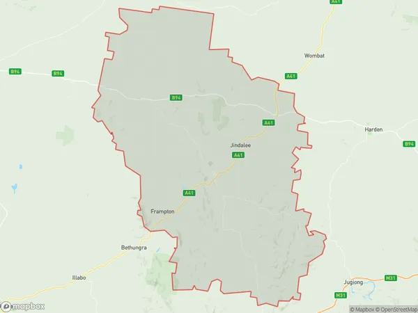 ZipCode 2725 Areas Map for Cootamundra