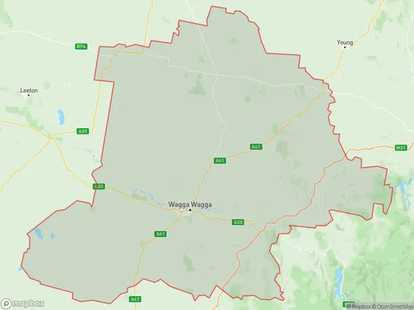 Wagga Wagga, New South Wales Polygon Area Map