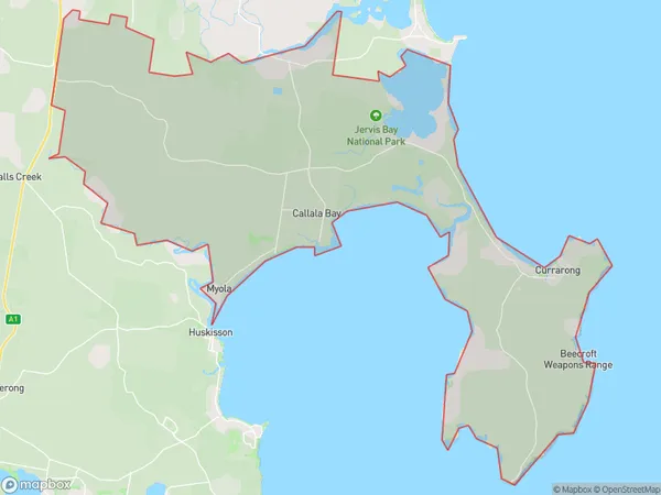 Postal Code 2540 Regions Map for Callala Bay - Currarong