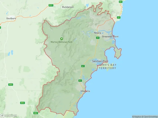 Shoalhaven, New South Wales Polygon Area Map