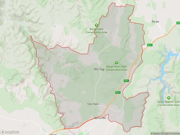 ZipCode 2575 Areas Map for Hill Top - Colo Vale