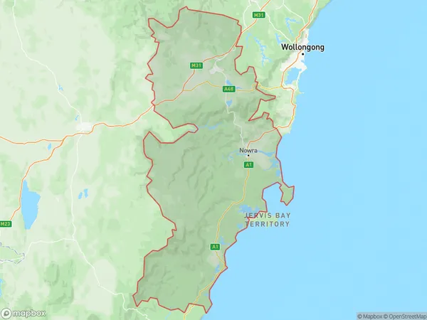 Southern Highlands and Shoalhaven, New South Wales Polygon Area Map