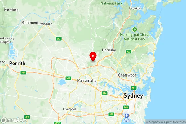 West Pennant Hills, New South Wales Region Map