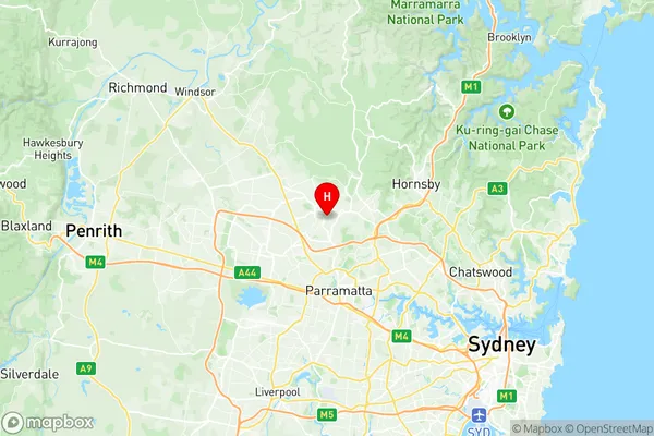 Castle Hill Central, New South Wales Region Map