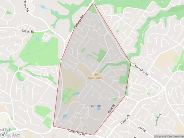 Castle Hill East, New South Wales Polygon Area Map