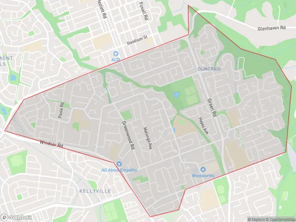 Kellyville East, New South Wales Polygon Area Map