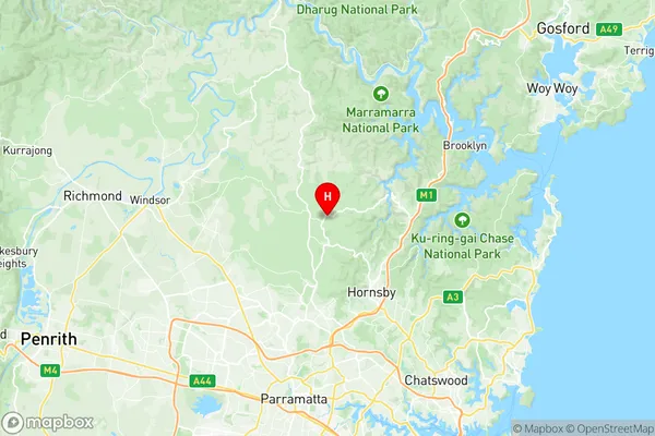 Galston Laughtondale, New South Wales Region Map