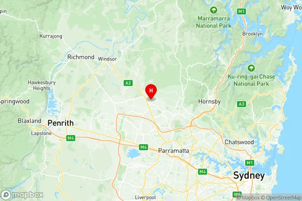 Rouse Hill Beaumont Hills, New South Wales Region Map