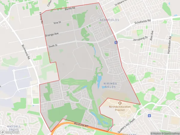 Schofields (West) Colebee, New South Wales Polygon Area Map