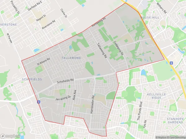 Schofields East, New South Wales Polygon Area Map