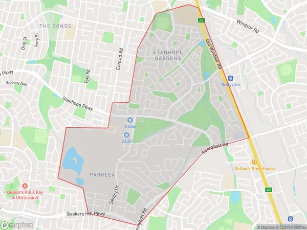 Stanhope Gardens Parklea, New South Wales Polygon Area Map