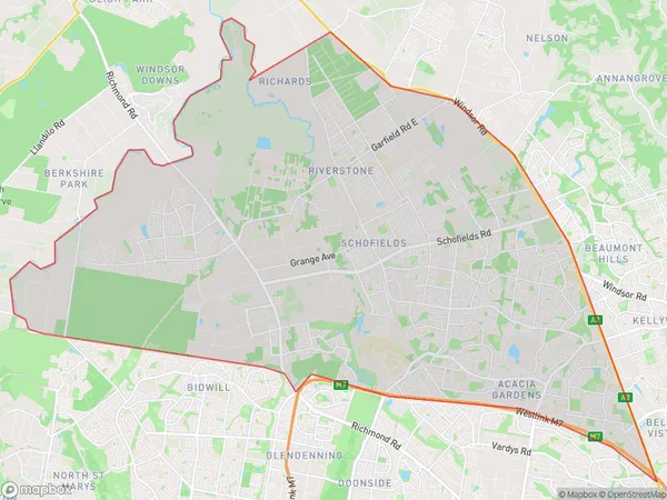 Blacktown North, New South Wales Polygon Area Map