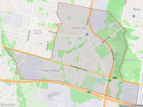 AU PostCode 2766 Suburbs Map for Rooty Hill - Minchinbury