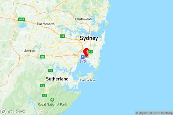 Botany, New South Wales Region Map