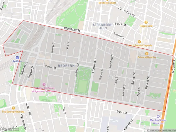 ZipCode 1430 Areas Map for Redfern - Chippendale