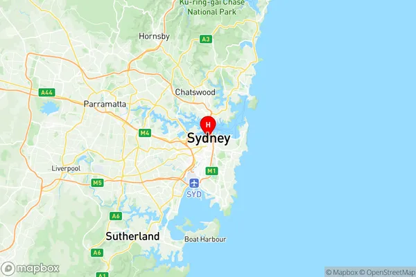 Sydney Haymarket The Rocks, New South Wales Region Map