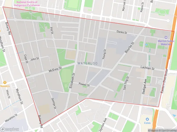 AU PostCode 2018 Suburbs Map for Waterloo - Beaconsfield