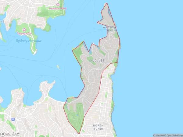 ZipCode 2029 Areas Map for Rose Bay - Vaucluse - Watsons Bay