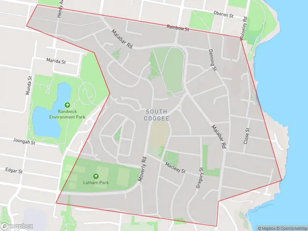 South Coogee, New South Wales Polygon Area Map