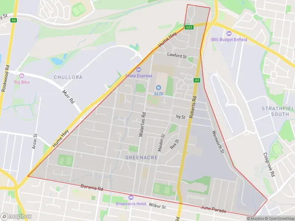 Greenacre North, New South Wales Polygon Area Map