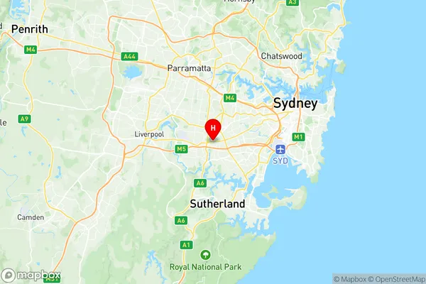 Punchbowl, New South Wales Region Map