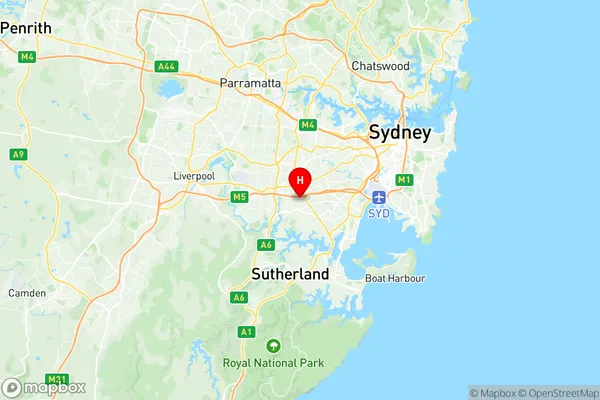 Narwee Beverly Hills, New South Wales Region Map