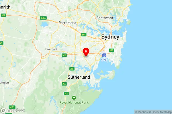 Kingsgrove (South) Bardwell Park, New South Wales Region Map