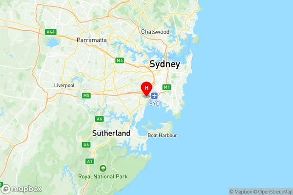 Monterey Brighton-le-Sands Kyeemagh, New South Wales Region Map