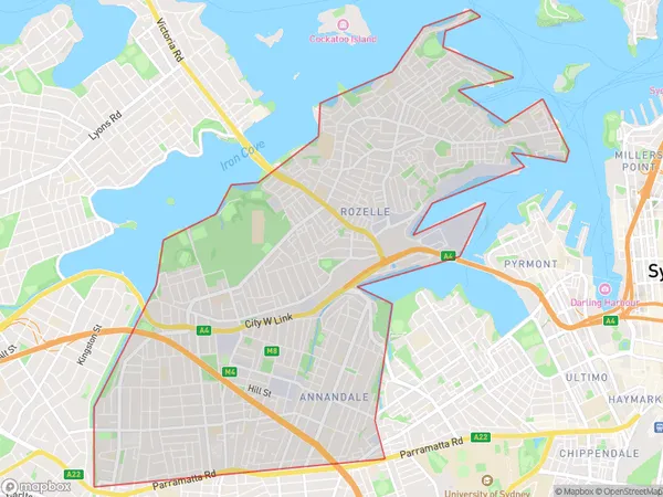 Leichhardt, New South Wales Polygon Area Map