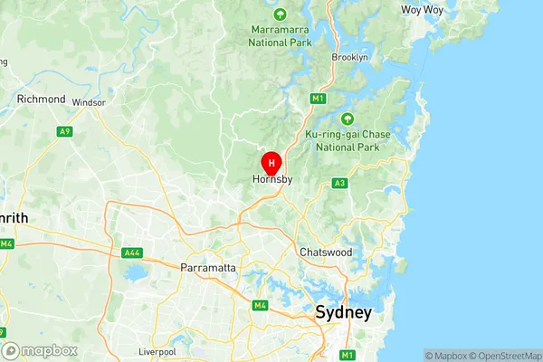 Hornsby East, New South Wales Region Map
